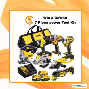 Win a Dewalt 18V 7 Piece Power Tool Kit with 3 x 5.0Ah Batteries