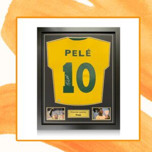 Win a Framed Pele Back Signed Brazil Shirt