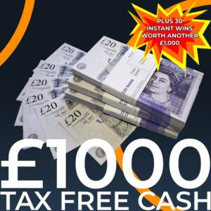 Weekly Draw to Win £1000 Cash + 30 Instant Wins Worth £1000