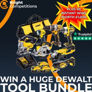 Win a Huge DeWalt Tool Bundle + 20 Instant Cash Wins Worth £1000