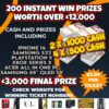 £15,000 CASH – £12,000 INSTANT WINS / £3,000 MAIN FINAL PRIZE – 200 INSTANT WIN PRIZES #6