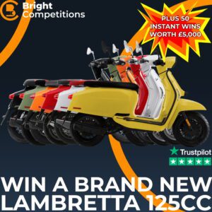 Win a Brand New Lambretta 125cc in Your Choice of Colour or £3000 + 50 Instant Cash Wins Worth £5000