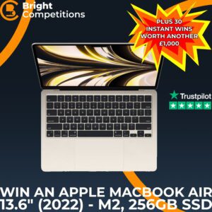 MacBook Air 13.6" + 20 Instant Cash Wins Worth £1000