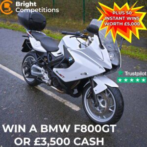 Win a BMW F800GT or £3,500 + 50 Instant Cash Wins Worth £5000