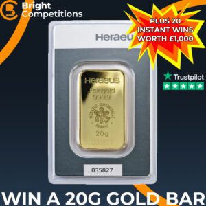 Win a 20g Gold Bar + 20 Instant Cash Wins Worth £1000
