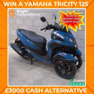 Yamaha Tricity 125 or £3000 + 50 Instant Cash Wins Worth £5000