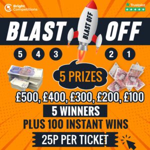 Blast Off! 5 Winners & 100 Instant Wins