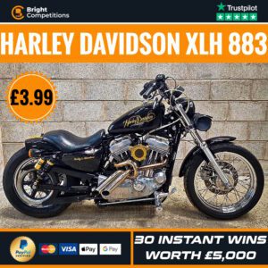 Harley Davidson XLH 883 or £3000 Cash + 30 Instant Cash Wins Worth £5000