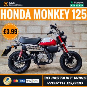 Honda Monkey 125 or £3000 Cash + 30 Instant Cash Wins Worth £5000