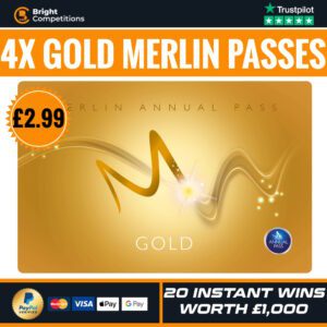 Win 4x Gold Merlin Passes + 20 Instant Cash Wins Worth £1000