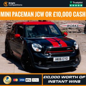 MINI PACEMAN JCW OR £10,000 JACKPOT / £10,000 INSTANT WINS