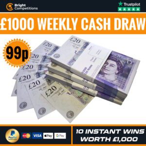 Weekly £1000 Cash Draw + 10 Instant Ticket Bundles