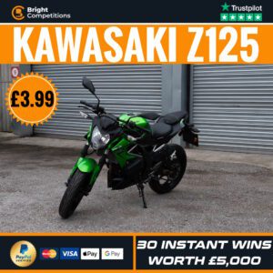 Kawasaki Z125 or £2000 Cash + 30 Instant Wins Worth £5000