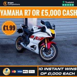 Yamaha R7 or £5,000 Cash + 10 Instant Wins of £1,000 Each