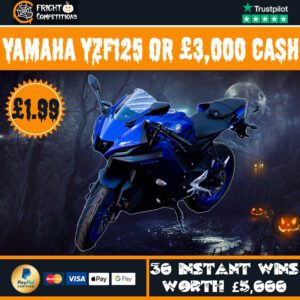 Brand New Yamaha YZFR125 or £3,000 Cash + 30 Instant Wins Worth £5000