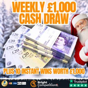 Weekly £1000 Cash Draw + 10 Instant Ticket Bundles