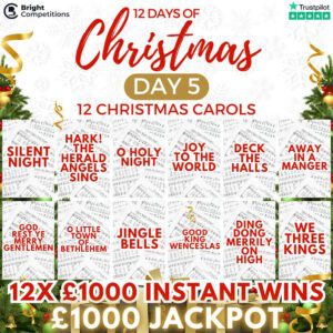 12 Comps of Christmas #4 - Christmas Carols - 1,000 Jackpot / 12x £1,000 Instant Wins