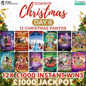 12 Comps of Christmas #8 - Christmas Pantos - 1,000 Jackpot / 12x £1,000 Instant Wins