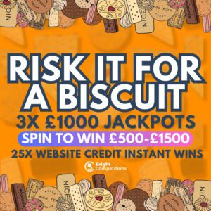 Risk It For A Biscuit - 3x £1,000 Jackpot & 25 Instant Wins