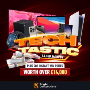 Techtastic - £14,000 INSTANT TECH WINS (cash alts available) / £3,000 JACKPOT / 200 INSTANT WINS