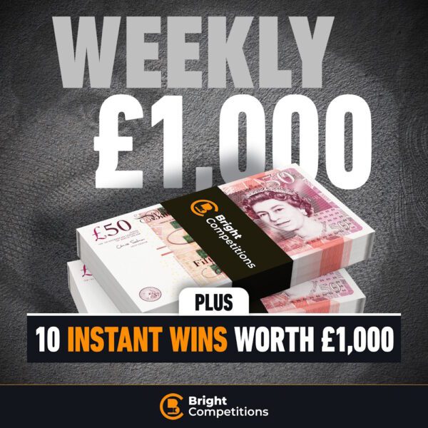 Weekly £1000 Cash Draw + 10 Instant Ticket Bundles