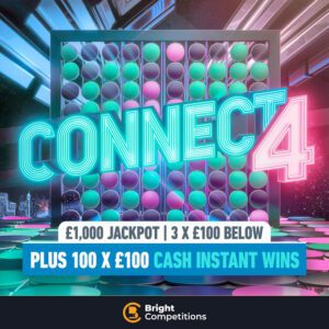 Connect 4 - 50x £100 Instant Wins - £1,000 Jackpot & 3x £100 Below