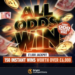 All Odds Win - 150 Instant Wins & £1,000 Jackpot (All Odd Numbers Win!)