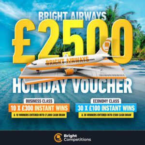 £2,500 Holiday Voucher + 40 Instant Wins Worth £6,000 & Bonus Draws