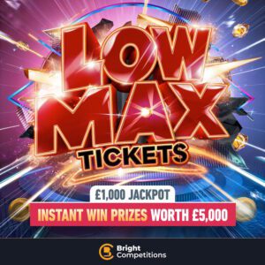 Low Max Tickets - Only 5 Per Person - 50 Instant Wins Worth £5,000 & £1,000 Jackpot