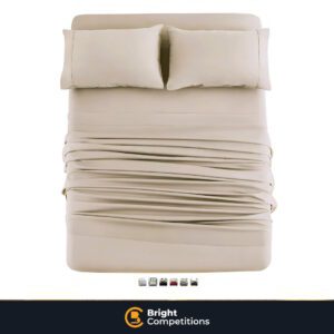 4 Piece Bedding Set and Fitted Sheet - Choice of Size & Colour