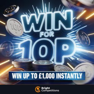 10p Instant Win Competition! – Win Up to £1,000 Instantly – 40 Instant Wins & £250 Jackpot