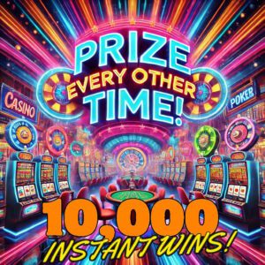Every Other Ticket Wins - Win Up to £1,000 Instantly & 5x £100 Jackpots