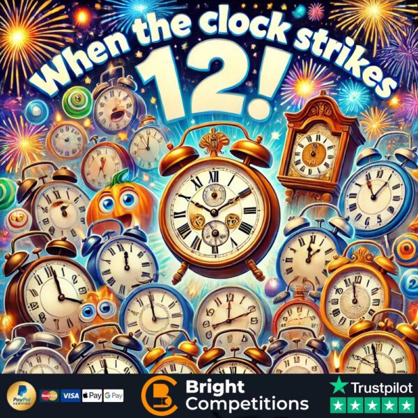 Ticket Clock When the Clock Strikes 12 – 938 Instant Wins & 3x £120 Jackpots – 12p ...