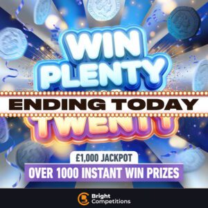 Win Plenty for Twenty! – 1,265 Instant Wins! & £1,000 Jackpot - 20p - ENDING TODAY