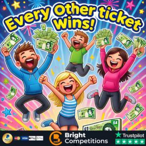 Every OTHER Ticket is a Winner! & 5x £100 Cash Jackpots