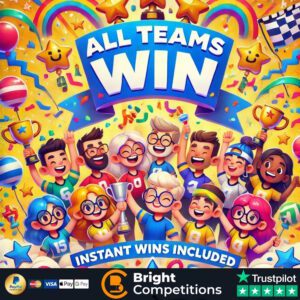 All Teams Win! 135 Instant Wins & 15 Teams to Find & Main Prize £50 Cash