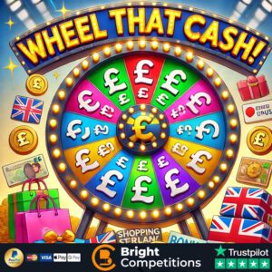Wheel that Cash! 261 Instant Wins, 4 Instant Spins & 1 Main Spin – 65p Per Ticket