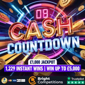 Cash Countdown - 1229 Instant Wins & £1,000 Jackpot