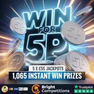 The 5p Instant Competition - 1,065 Instant Wins & 5x £55 Jackpots