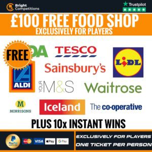 Bonus FREE Comp for Players - Free £100 Food Shop Join Our Facebook Group