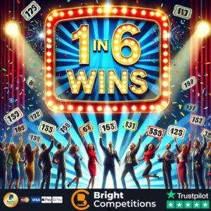 1 in 6 Tickets Win &ndash; 1000 Instant Wins & &pound;50 Jackpot