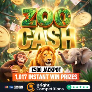 Zoo Cash - 1,017 Instant Wins (Up to &pound;2,000 Cash) & &pound;500 Jackpot