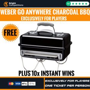 Bonus FREE Comp for Players &ndash; Weber Go Anywhere Charcoal BBQ & Instant Wins - Join Our Facebook Group