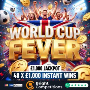 World Cup Fever – 48 Teams / 48x £1,000 Instant Wins, Neighbour Numbers & £1,000 Jackpot