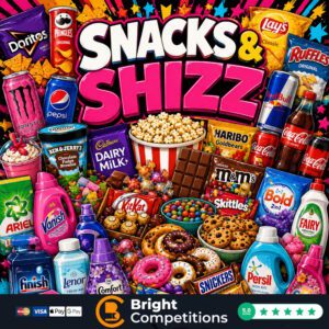 Snacks & Shizz! 30 Instant Wins & &pound;50 Supermarket Voucher Main Prize