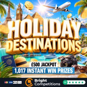Holiday Destinations - 1,017 Instant Wins (Up to &pound;2,000 Cash) & &pound;500 Jackpot