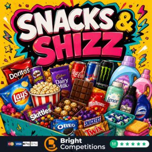 Snacks & Shizz! 30 Instant Wins & &pound;50 Supermarket Voucher Main Prize