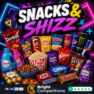 Snacks & Shizz! 30 Instant Wins & £50 Supermarket Voucher Main Prize