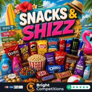 Snacks & Shizz! 40 Instant Wins & &pound;50 Supermarket Voucher Main Prize