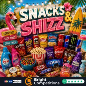 Snacks & Shizz! 30 Instant Wins & £50 Supermarket Voucher Main Prize